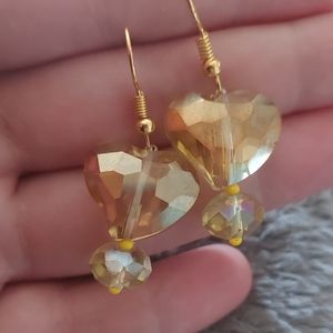 Lemon drop heart earrings